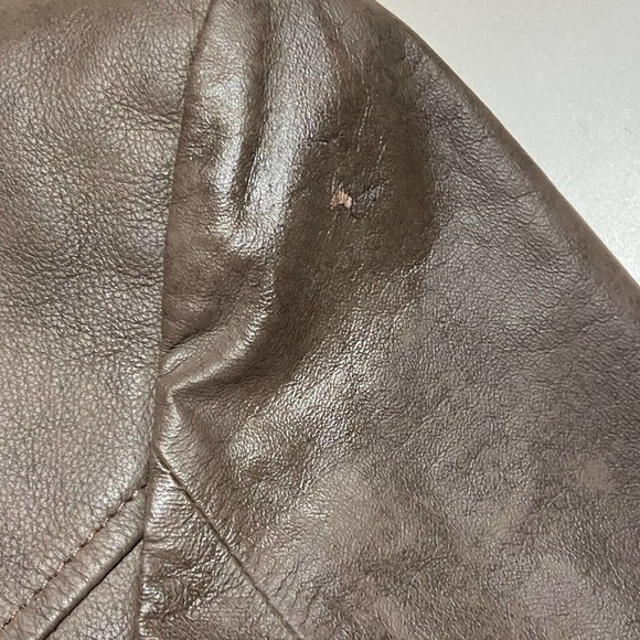 NEW Boston Proper Brown Leather Zip Jacket - Picture 6 of 6